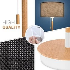 Paco Home Lampadaire Salon Abat-Jour Tissu Lampe À Poser Textile E27 Veilleuse  Noir (Ø28cm),   Lampe De Table - Blanc -Lampadaire Soldes 2022 67468797 4