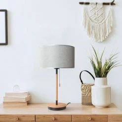 Paco Home Lampadaire Salon Abat-Jour Tissu Lampe À Poser Textile E27 Veilleuse  Gris (Ø28cm),  Lampe De Table - Noir -Lampadaire Soldes 2022 67468806 2