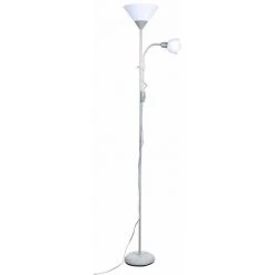 CRISTALRECORD Lampadaire Argent Lisa à Deux Lumières