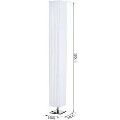 HOMCOM Lampe Lampadaire Colonne Sur Pied Moderne Lumière Tamisée 40 W 14L X 14l X 120H Cm Inox Blanc - Blanc -Lampadaire Soldes 2022 6949702 3