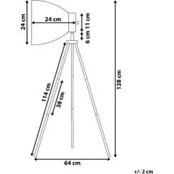 BELIANI Lampadaire Noir - Noir -Lampadaire Soldes 2022 8464185 3
