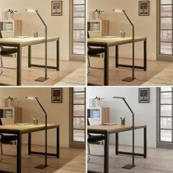 LAMPENWELT LED Lampadaire à Intensité Variable 'Salome' En Aluminium Pour Bureau - Noir -Lampadaire Soldes 2022 8754791 3