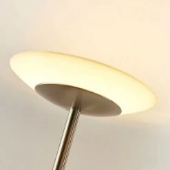 LAMPENWELT LED Lampadaire à Intensité Variable 'Ilinca' En Métal Pour Salon & Salle à Manger - Nickel Mat, Blanc -Lampadaire Soldes 2022 8814243 4