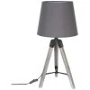Atmosphera - Lampe Trépied En Bois Et Abat-jour Gris H 58 Cm - Gris -Lampadaire Soldes 2022 8863773 1