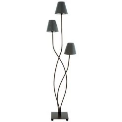 Atmosphera - Lampadaire 3 Têtes 3 Abat-jours H 150 Cm - Gris