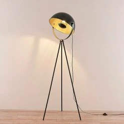 LINDBY Lampadaire Trepied 'Meline' En Métal Pour Salon & Salle à Manger - Noir, Doré -Lampadaire Soldes 2022 9145825 4