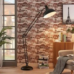 LINDBY Lampadaire 'Giulie' En Métal Pour Salon & Salle à Manger - Noir