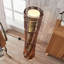 LAMPENWELT Lampadaire 'Joas' En Papier Pour Salon & Salle à Manger - Brun, Blanc -Lampadaire Soldes 2022 9254882 4