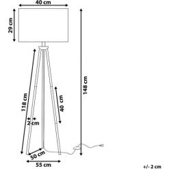 BELIANI Lampadaire Doré Et Blanc - Blanc -Lampadaire Soldes 2022 9308926 3