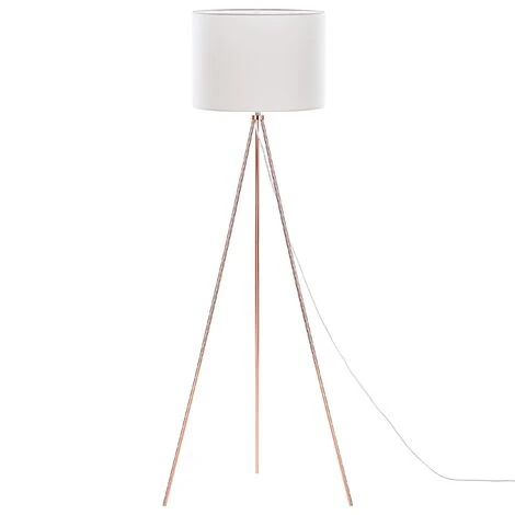 BELIANI Lampe Blanche Et Cuivrée à Trépied - Blanc 3 BELIANI Lampe Blanche Et Cuivrée à Trépied - Blanc